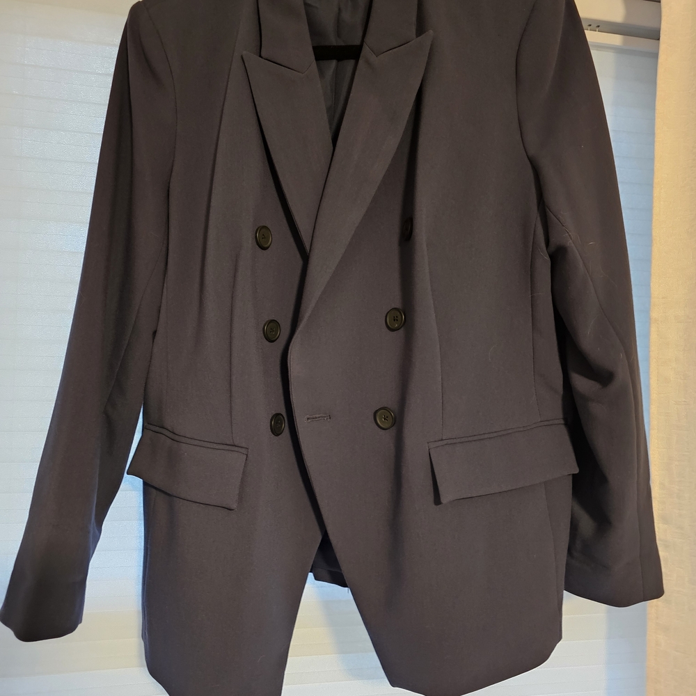 Nine West Double-Breasted Navy Blazer